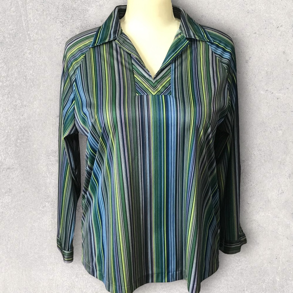 BRYLANE 70’s Vintage Striped Long Raglan Sleeve Top